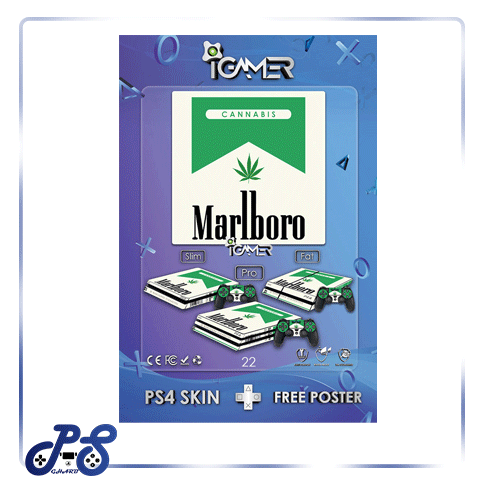 کاور اسکین پلی استیشن 4 - مدل Marlboro سبز